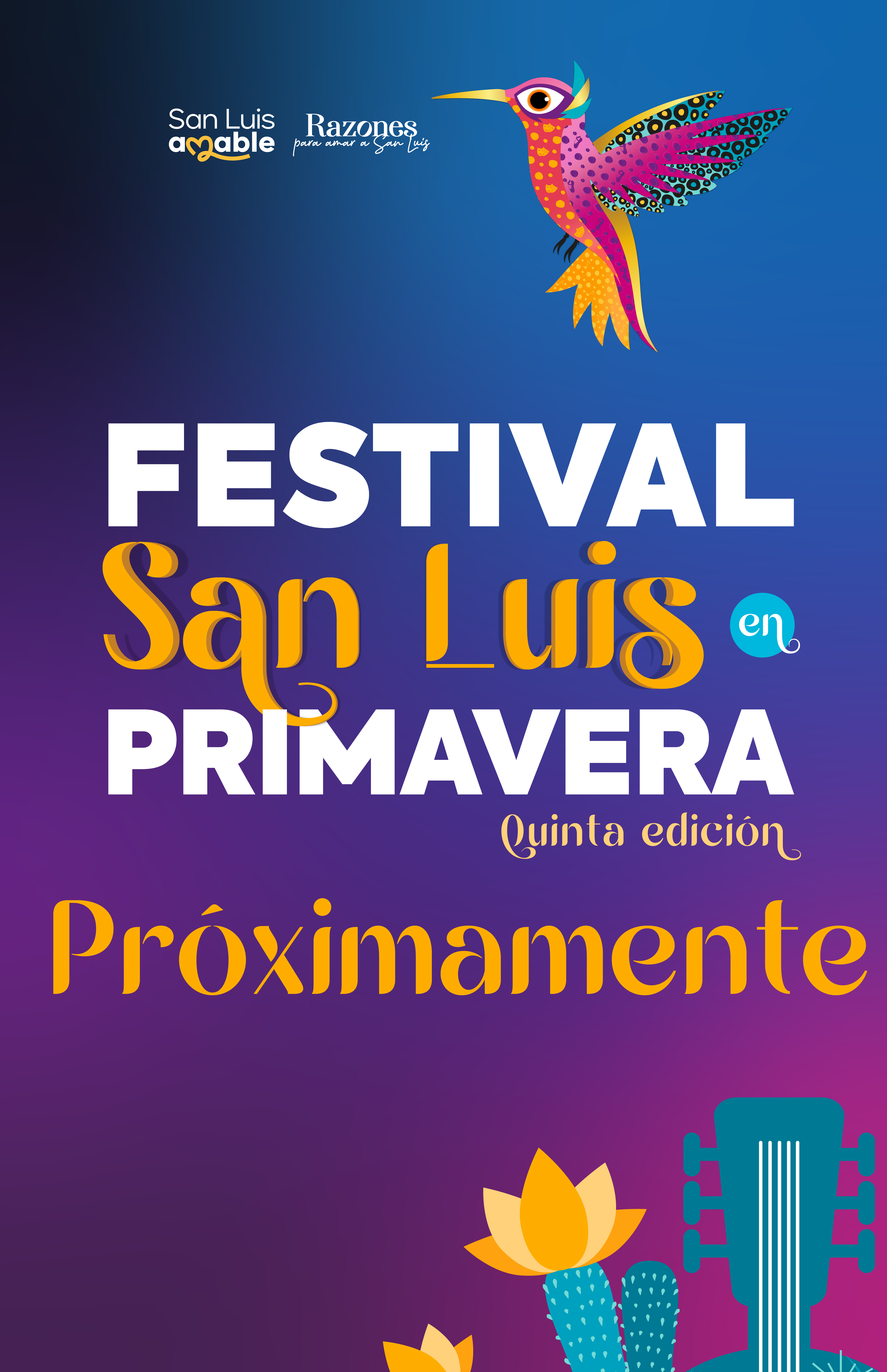 Imagen con leyenda  Registrate a los eventos próximamente del Festival Internacional San Luis en Primavera con los logos oficiales