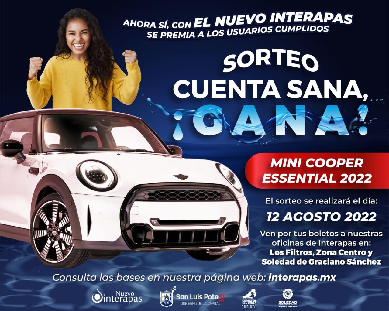  Interapas ha entregado más de 100 mil boletos para sorteo de Mini Cooper a usuarios cumplidos en el pago de agua