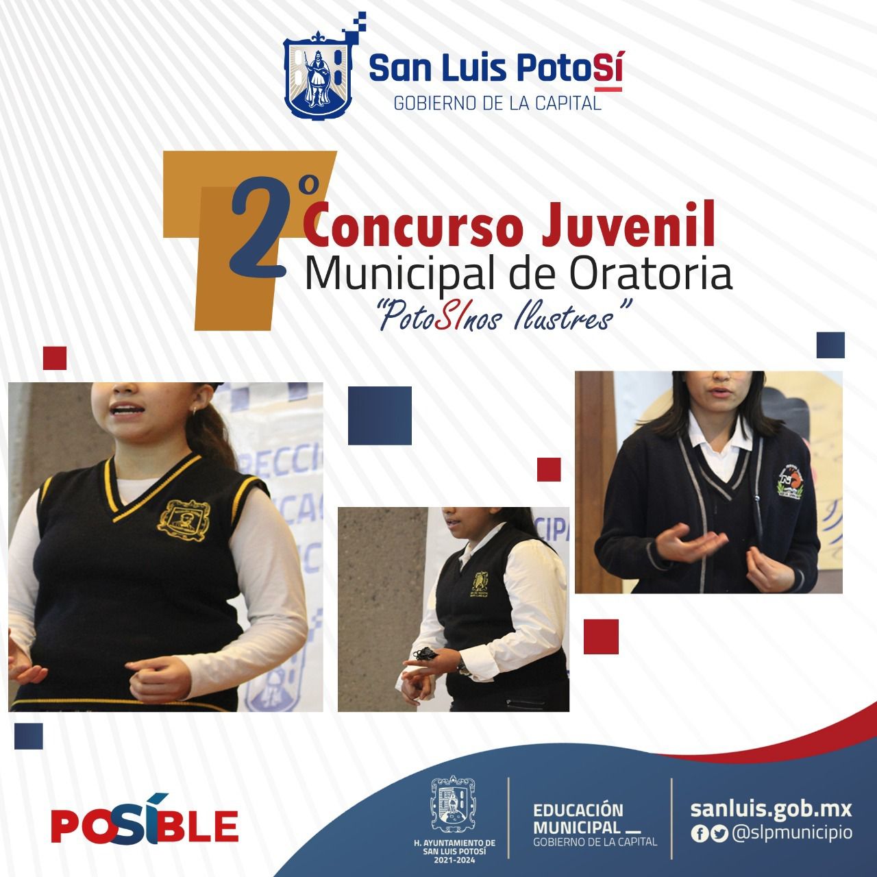  Ayuntamiento de SLP invita al 2do Concurso Juvenil Municipal de Oratoria “Potosinos Ilustres”