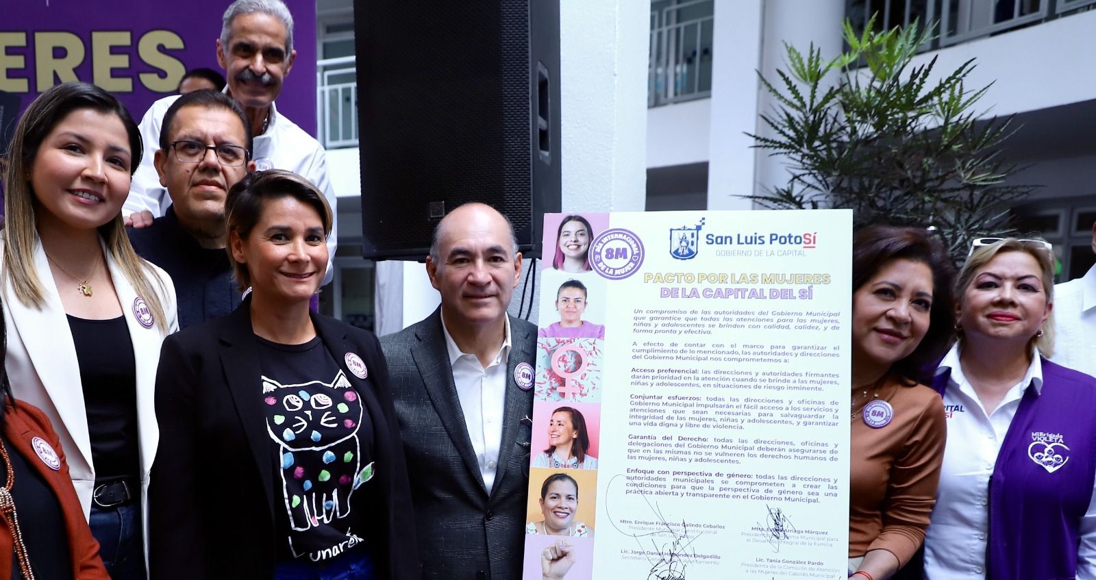  Alcalde Galindo ratifica la política permanente  para erradicar la violencia de género, al firmar  el Pacto por las Mujeres de la Capital del Sí