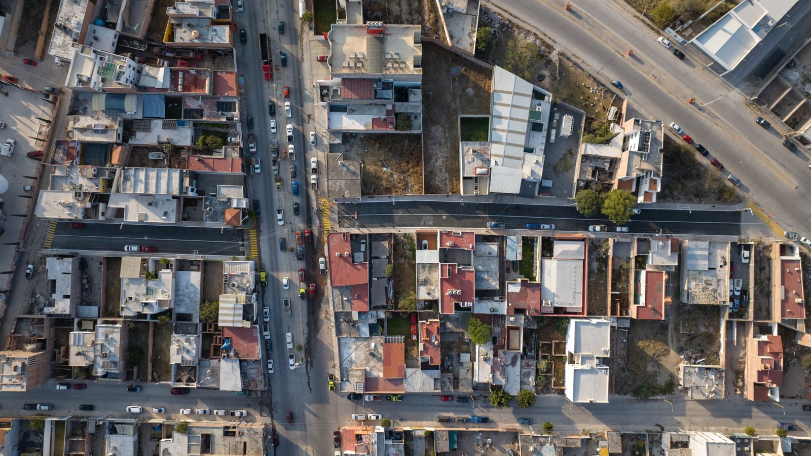 Fotografía aérea de la calle rehabilitada