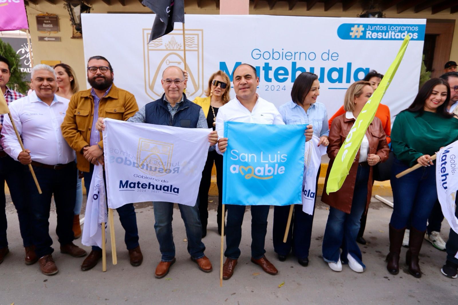 Fotografía de los alcaldes de San Luis Potosí y Matehuala