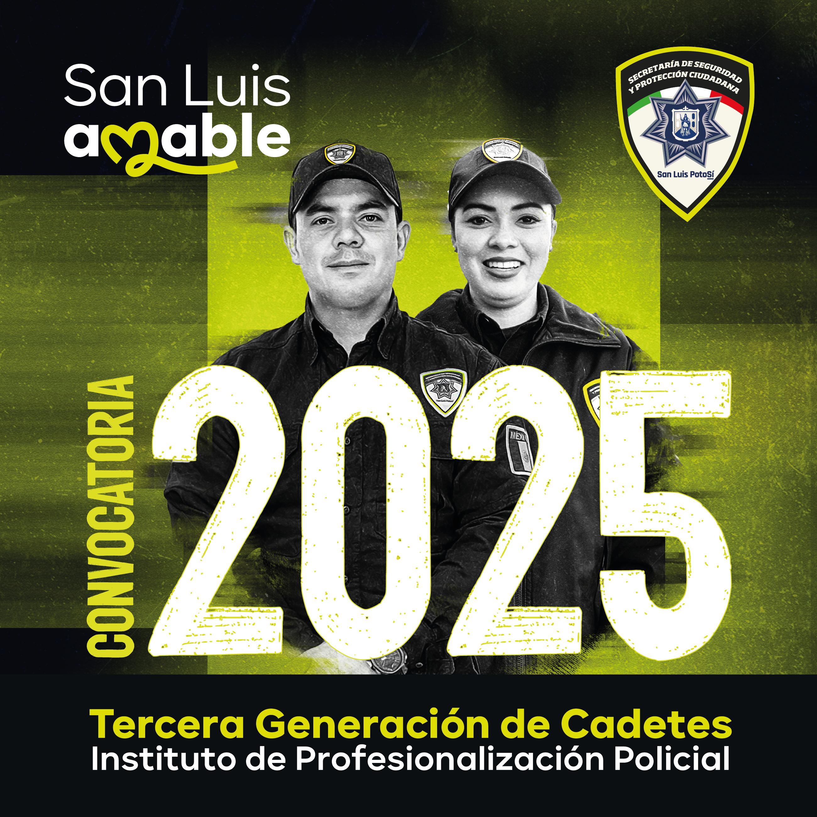 Banner con una imagen de dos policías, un hombre y una mujer y texto