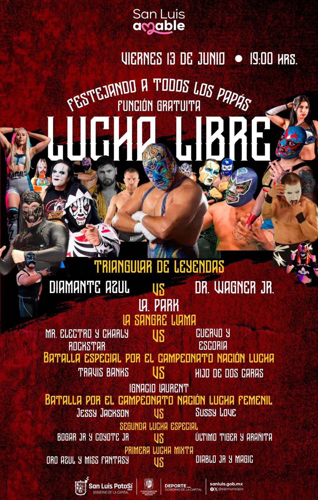 Espectacular función de lucha libre prepara el Gobierno de la Capital para este viernes 13 de junio