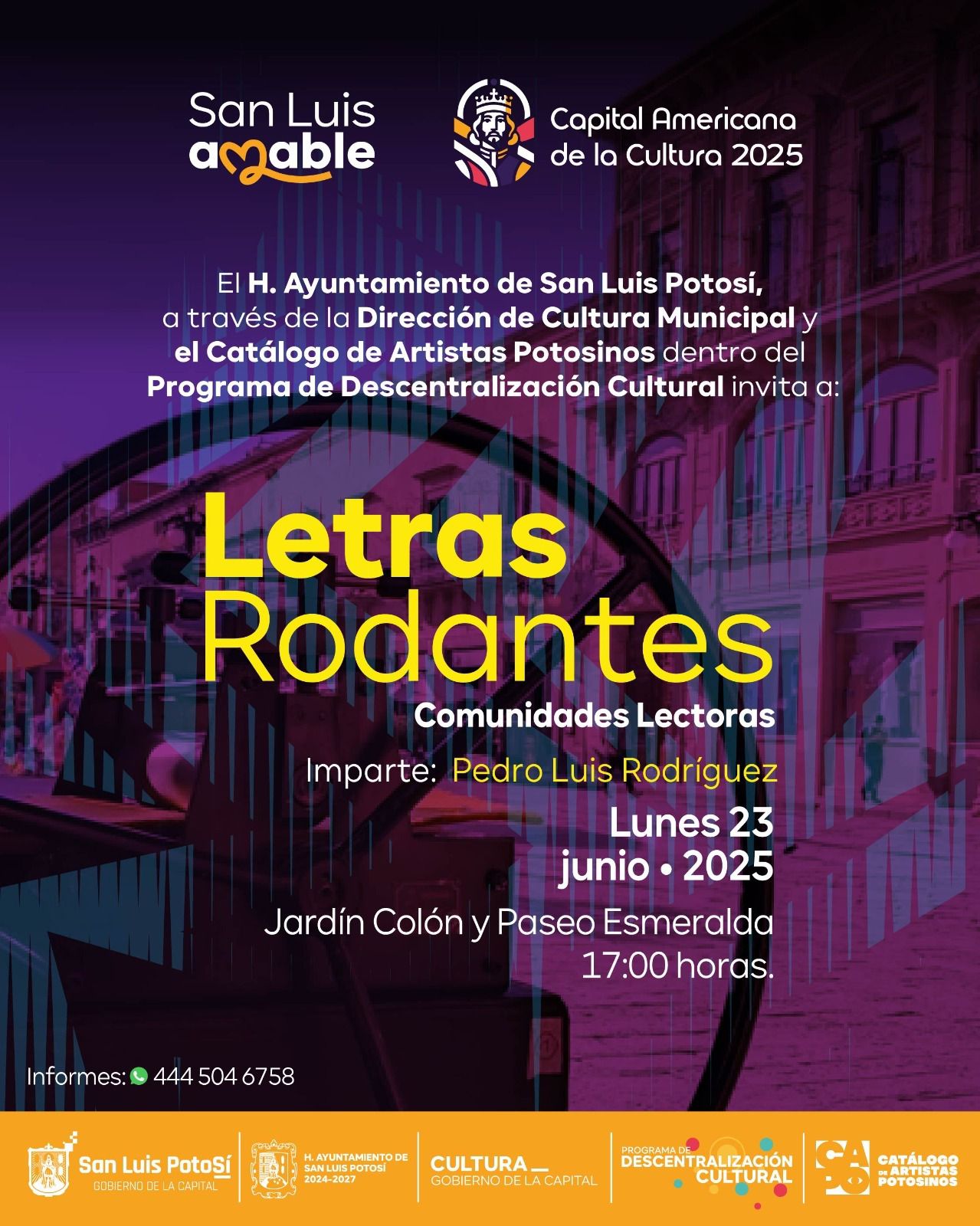 Programa de descentralización cultural presenta: “Letras Rodantes”