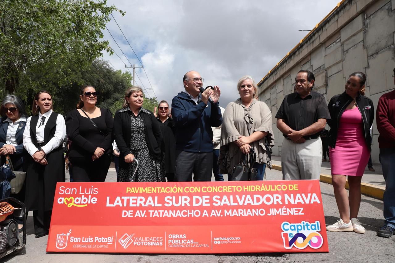 Alcalde Enrique Galindo arranca reconstrucción de la lateral sur de Salvador Nava