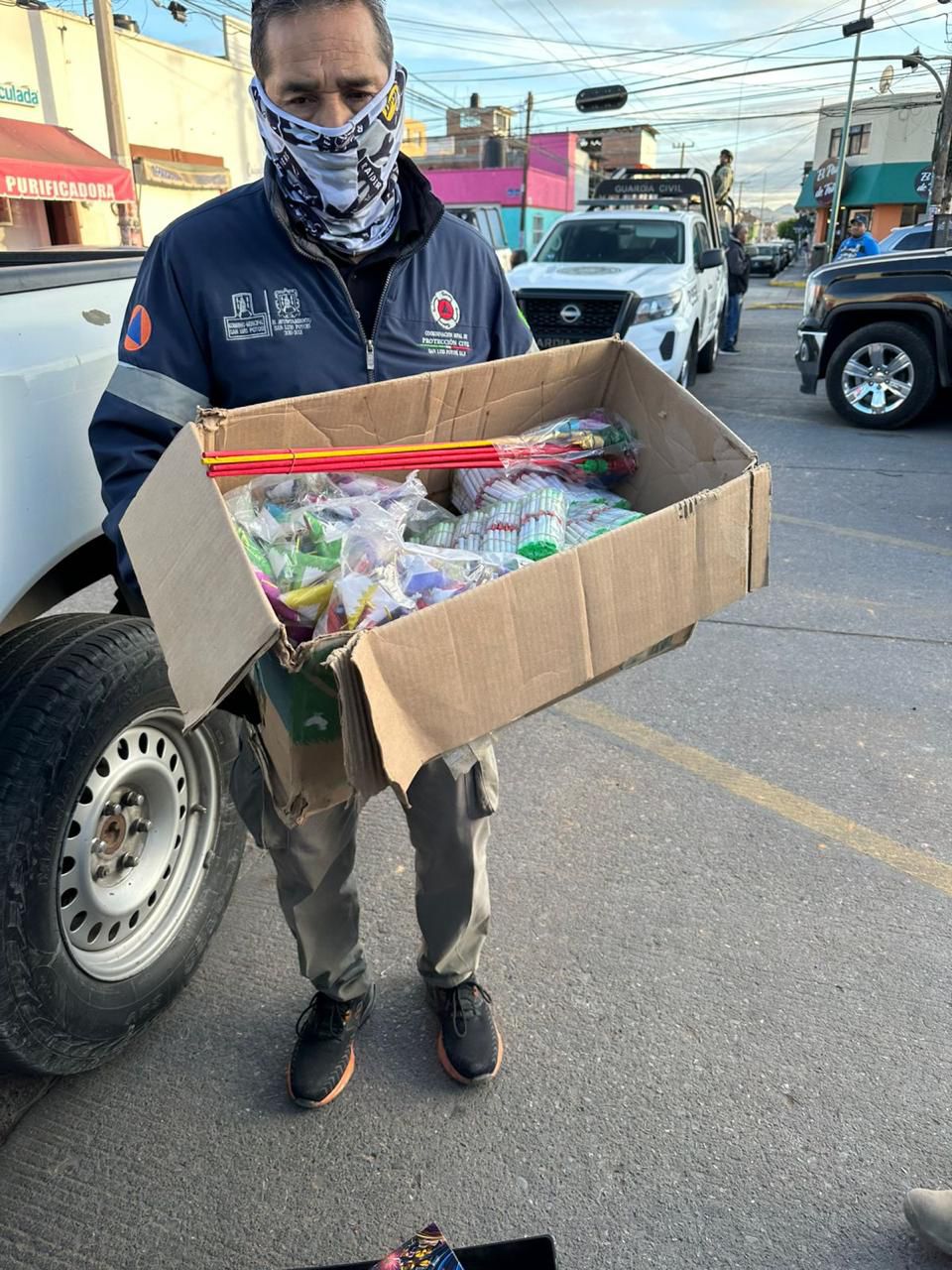 Protección Civil Municipal asegura 46.5 kilogramos de pirotecnia previo al cierre de año