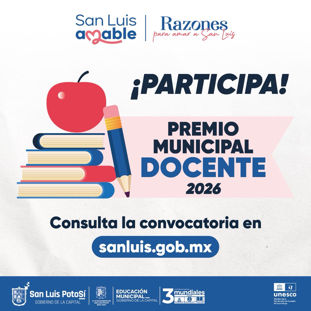 Imagen referente a la convocatoria al Premio Municipal Docente 2026.