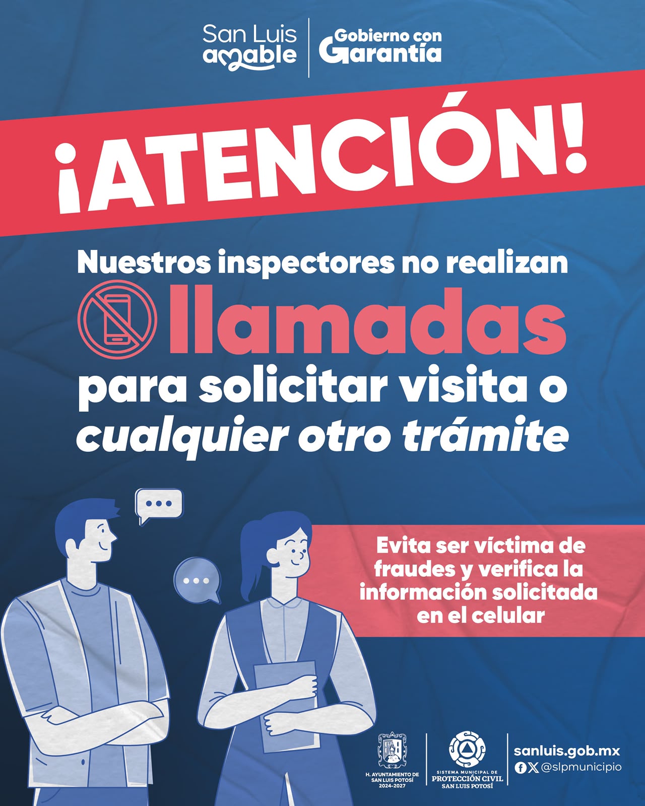 Protección Civil Municipal advierte sobre llamadas fraudulentas y exhorta a la población a verificar información por canales oficiales