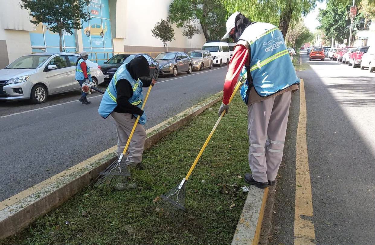 Trabajos diurnos y nocturnos refuerzan la limpieza de principales avenidas de San Luis Capital