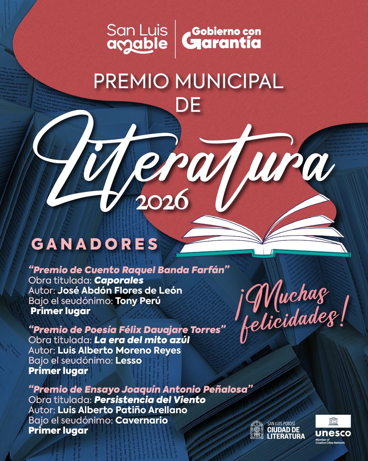 GOBIERNO MUNICIPAL RECONOCE EL TALENTO DE LOS ESCRITORES CON EL PREMIO MUNICIPAL DE LITERATURA 2026